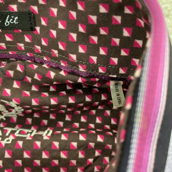 BUGATCHI UOMO Shirt Men Small S Purple Pink Striped Colorful Button Up Formal - Picture 5 of 11